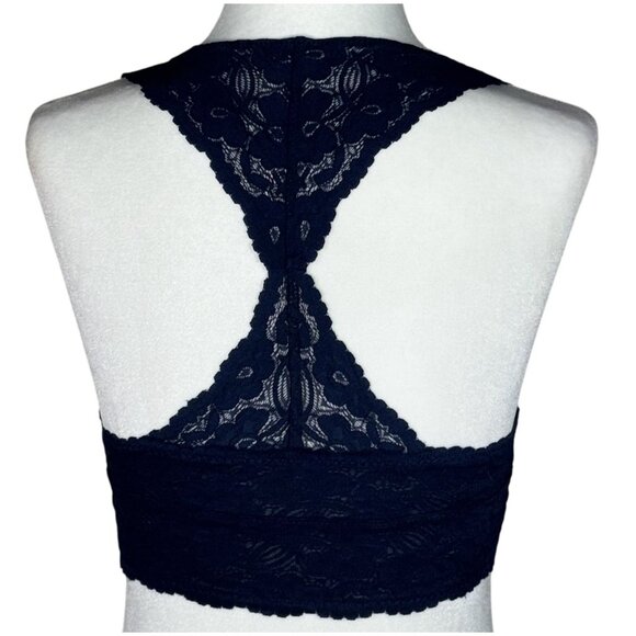 NWOT Intimately FREE PEOPLE Lace Bralette Bra Small Dark Gray Galloon Racerback - Picture 4 of 8